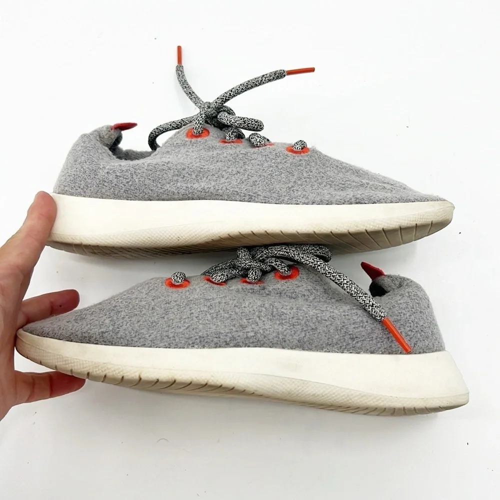 AllBirds Runners Wool Lace Up Sneakers gray orange size 6